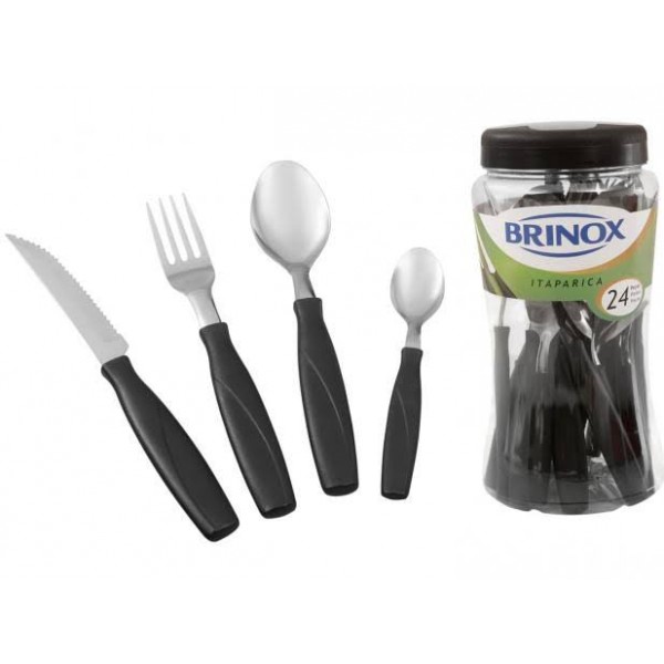 FAQUEIRO ITAPARICA 24 PÇS PRETO BRINOX